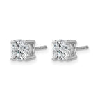 14k White Gold 1 1/2 carat Certified Lab Grown Diamond VS/SI+ G+ Round Complete Four Prong Heavyweight Stud Earrings