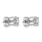 14k White Gold 1 1/2 carat Certified Lab Grown Diamond VS/SI+ G+ Round Complete Four Prong Heavyweight Stud Earrings