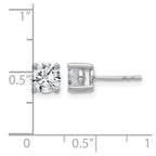 14k White Gold 1 1/2 carat Certified Lab Grown Diamond VS/SI+ G+ Round Complete Four Prong Heavyweight Stud Earrings