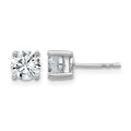 14k White Gold 1 1/2 carat Lab Grown Diamond VS/SI+ G+ Round Complete Four Prong Heavyweight Stud Earrings
