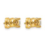 14k 1 1/2 carat Lab Grown Diamond VS/SI+ G+ Round Complete Four Prong Heavyweight Stud Earrings