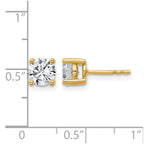 14k 1 1/2 carat Certified Lab Grown Diamond VS/SI+ G+ Round Complete Four Prong Heavyweight Stud Earrings