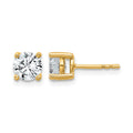 14k 1 1/2 carat Certified Lab Grown Diamond VS/SI+ G+ Round Complete Four Prong Heavyweight Stud Earrings