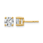 14k 1 1/2 carat Certified Lab Grown Diamond VS/SI+ G+ Round Complete Four Prong Heavyweight Stud Earrings