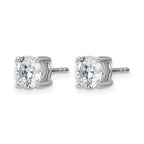 14k White Gold 2 carat Certified Lab Grown Diamond VS/SI+ G+ Round Complete Four Prong Heavyweight Stud Earrings