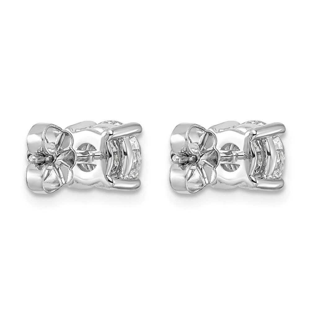 14k White Gold 2 carat Lab Grown Diamond VS/SI+ G+ Round Complete Four Prong Heavyweight Stud Earrings