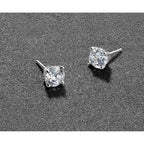 14k White Gold 2 carat Certified Lab Grown Diamond VS/SI+ G+ Round Complete Four Prong Heavyweight Stud Earrings