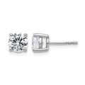 14k White Gold 2 carat Certified Lab Grown Diamond VS/SI+ G+ Round Complete Four Prong Heavyweight Stud Earrings