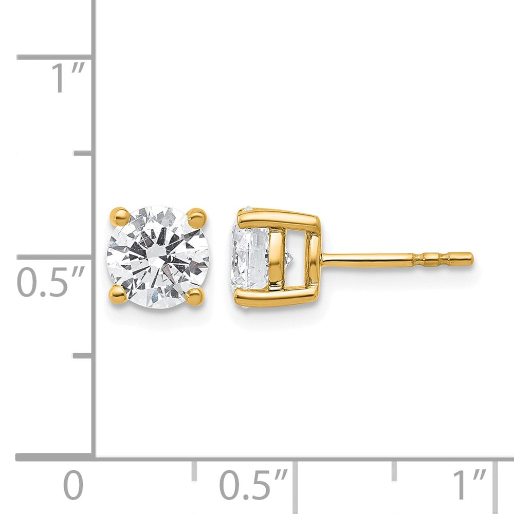 14k 2 carat Lab Grown Diamond VS/SI+ G+ Round Complete Four Prong Heavyweight Stud Earrings