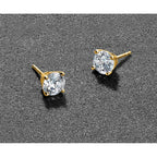 14k 1 1/2 carat Lab Grown Diamond VS/SI+ G+ Round Complete Four Prong Heavyweight Stud Earrings