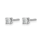 14k White Gold 1/5 carat Lab Grown Diamond VS+ F+ Round Complete Four Prong Screwback Heavyweight Stud Earrings