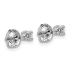 14k White Gold 1/5 carat Certified Lab Grown Diamond VS/SI+ G+ Round Complete Four Prong Screwback Heavyweight Stud Earrings