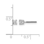14k White Gold 1/5 carat Certified Lab Grown Diamond VS+ F+ Round Complete Four Prong Screwback Heavyweight Stud Earrings