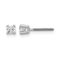 14k White Gold 1/5 carat Lab Grown Diamond VS/SI+ G+ Round Complete Four Prong Screwback Heavyweight Stud Earrings