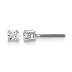 14k White Gold 1/5 carat Lab Grown Diamond VS/SI+ G+ Round Complete Four Prong Screwback Heavyweight Stud Earrings