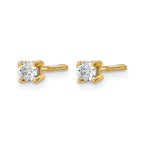 14k 1/5 carat Certified Lab Grown Diamond VS+ F+ Round Complete Four Prong Screwback Heavyweight Stud Earrings