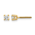 14k 1/5 carat Lab Grown Diamond VS+ F+ Round Complete Four Prong Screwback Heavyweight Stud Earrings