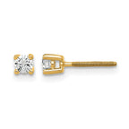 14k 1/5 carat Lab Grown Diamond VS+ F+ Round Complete Four Prong Screwback Heavyweight Stud Earrings
