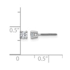 14k White Gold 1/4 carat Certified Lab Grown Diamond VS/SI+ G+ Round Complete Four Prong Screwback Heavyweight Stud Earrings
