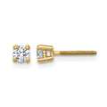 14k 1/4 carat Lab Grown Diamond VS+ F+ Round Complete Four Prong Screwback Heavyweight Stud Earrings