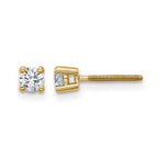 14k 1/4 carat Lab Grown Diamond VS+ F+ Round Complete Four Prong Screwback Heavyweight Stud Earrings