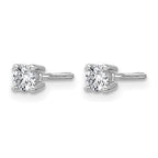 14k White Gold 1/3 carat Certified Lab Grown Diamond VS+ F+ Round Complete Four Prong Screwback Heavyweight Stud Earrings