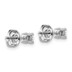 14k White Gold 1/3 carat Lab Grown Diamond VS+ F+ Round Complete Four Prong Screwback Heavyweight Stud Earrings