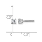 14k White Gold 1/3 carat Lab Grown Diamond VS/SI+ G+ Round Complete Four Prong Screwback Heavyweight Stud Earrings