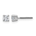 14k White Gold 1/3 carat Certified Lab Grown Diamond VS/SI+ G+ Round Complete Four Prong Screwback Heavyweight Stud Earrings