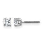 14k White Gold 1/3 carat Certified Lab Grown Diamond VS/SI+ G+ Round Complete Four Prong Screwback Heavyweight Stud Earrings