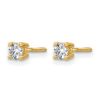 14k 1/3 carat Certified Lab Grown Diamond VS+ F+ Round Complete Four Prong Screwback Heavyweight Stud Earrings