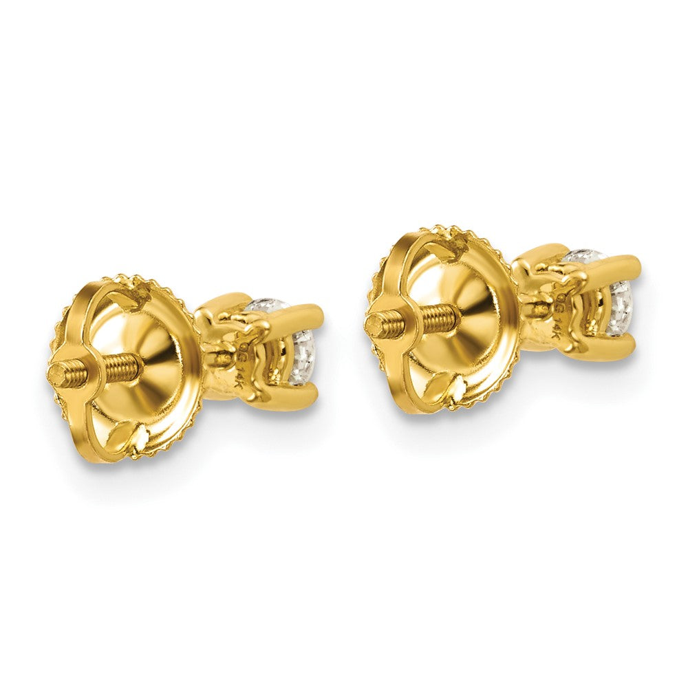 14k 1/3 carat Certified Lab Grown Diamond VS/SI+ G+ Round Complete Four Prong Screwback Heavyweight Stud Earrings