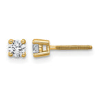 14k 1/3 carat Certified Lab Grown Diamond VS/SI+ G+ Round Complete Four Prong Screwback Heavyweight Stud Earrings