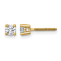 14k 1/3 carat Lab Grown Diamond VS/SI+ G+ Round Complete Four Prong Screwback Heavyweight Stud Earrings