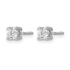14k White Gold 1/2 carat Lab Grown Diamond VS+ F+ Round Complete Four Prong Screwback Heavyweight Stud Earrings