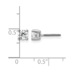 14k White Gold 1/2 carat Lab Grown Diamond VS+ F+ Round Complete Four Prong Screwback Heavyweight Stud Earrings