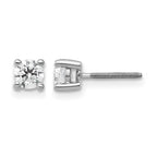 14k White Gold 1/2 carat Certified Lab Grown Diamond VS/SI+ G+ Round Complete Four Prong Screwback Heavyweight Stud Earrings