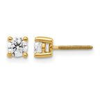 14k 1/2 carat Certified Lab Grown Diamond VS+ F+ Round Complete Four Prong Screwback Heavyweight Stud Earrings
