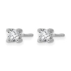 14k White Gold 5/8 carat Lab Grown Diamond VS/SI+ G+ Round Complete Four Prong Screwback Heavyweight Stud Earrings