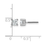 14k White Gold 5/8 carat Lab Grown Diamond VS/SI+ G+ Round Complete Four Prong Screwback Heavyweight Stud Earrings