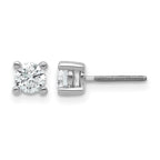 14k White Gold 5/8 carat Certified Lab Grown Diamond VS+ F+ Round Complete Four Prong Screwback Heavyweight Stud Earrings