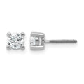 14k White Gold 5/8 carat Certified Lab Grown Diamond VS/SI+ G+ Round Complete Four Prong Screwback Heavyweight Stud Earrings