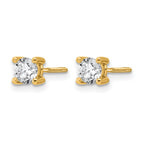 14k 5/8 carat Certified Lab Grown Diamond VS+ F+ Round Complete Four Prong Screwback Heavyweight Stud Earrings