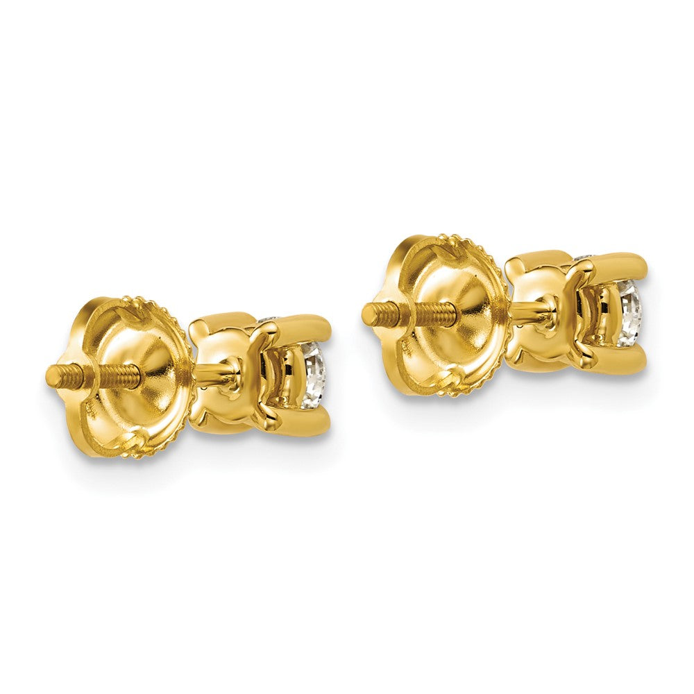14k 5/8 carat Lab Grown Diamond VS+ F+ Round Complete Four Prong Screwback Heavyweight Stud Earrings