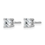 14k White Gold 3/4 carat Lab Grown Diamond VS+ F+ Round Complete Four Prong Screwback Heavyweight Stud Earrings