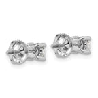 14k White Gold 3/4 carat Certified Lab Grown Diamond VS+ F+ Round Complete Four Prong Screwback Heavyweight Stud Earrings