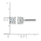 14k White Gold 3/4 carat Lab Grown Diamond VS+ F+ Round Complete Four Prong Screwback Heavyweight Stud Earrings
