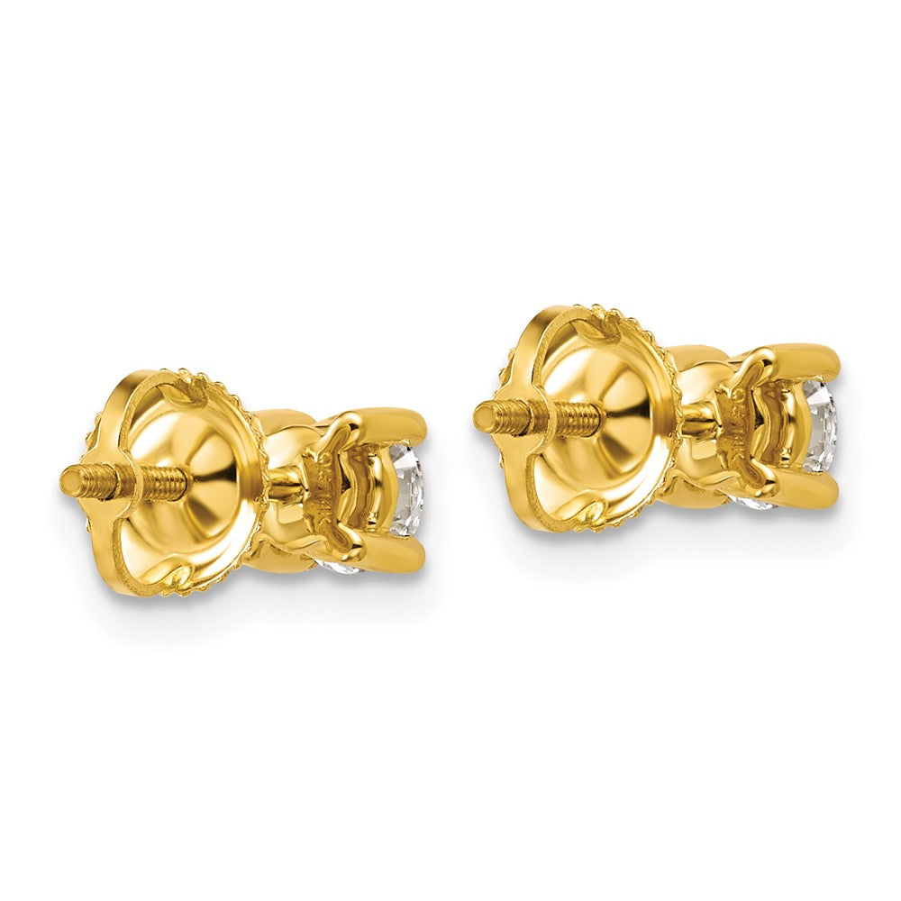 14k 3/4 carat Lab Grown Diamond VS+ F+ Round Complete Four Prong Screwback Heavyweight Stud Earrings