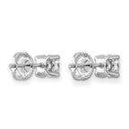 14k White Gold 1 carat Certified Lab Grown Diamond VS+ F+ Round Complete Four Prong Screwback Heavyweight Stud Earrings