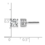 14k White Gold 1 carat Certified Lab Grown Diamond VS+ F+ Round Complete Four Prong Screwback Heavyweight Stud Earrings